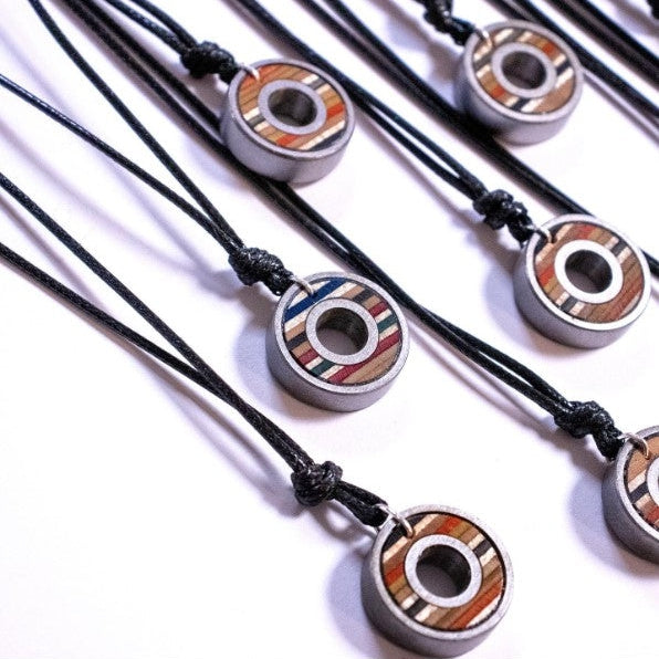 Recycled Skateboard Bearing Pendant Necklace